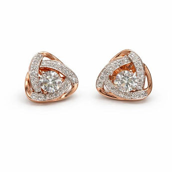 Trillion Cut Diamond Wrapped Stud Earrings