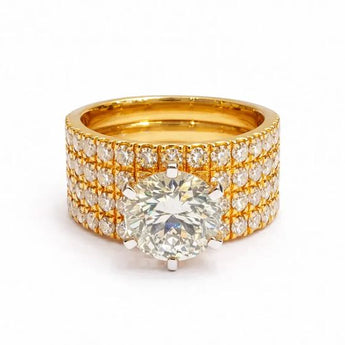 2 Carat Round Brilliant Diamond Multi-Row Statement Ring