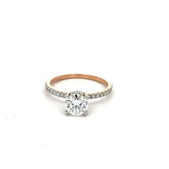1.39 CT Round Diamond Solitaire with Pave Diamond Band