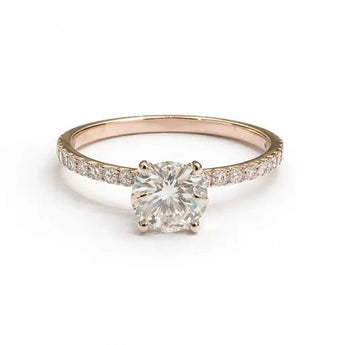 1.39 CT Round Diamond Solitaire with Pave Diamond Band