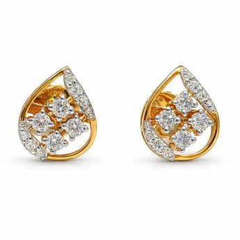 Elegant Rose Gold Multi Diamond Stud Earrings Set