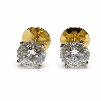 3.0 Each Carat Lab-Grown Diamond Solitaire Earrings
