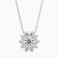 1 Carat Round Cut Solitaire Centre Diamond Flower Pendant