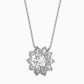 1 Carat Round Cut Solitaire Centre Diamond Flower Pendant