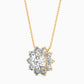 1 Carat Round Cut Solitaire Centre Diamond Flower Pendant