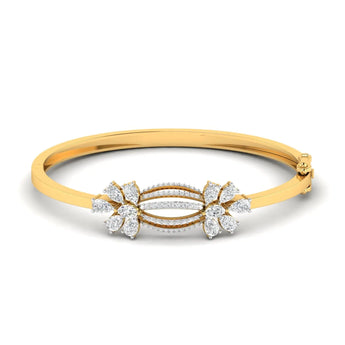Gold Diamond Cluster Bangle Best lab grown diamond jewellery brand