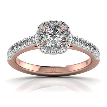 Buy Dazzling Halo Rose Diamond Engagement Ring from Ivana Jewels Best lab grown diamond jewellery brand
