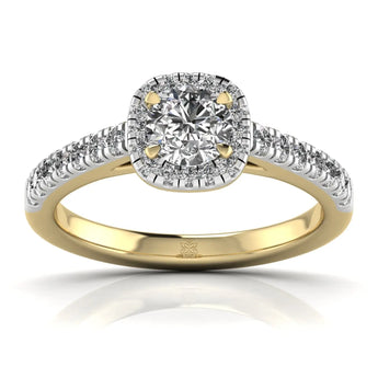 Buy Dazzling Halo Rose Diamond Engagement Ring from Ivana Jewels Best lab grown diamond jewellery brand