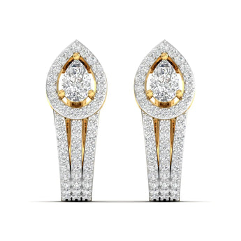 Dazzling Pear Halo Diamond Earrings Best lab grown diamond jewellery brand