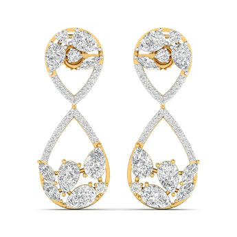 Buy 3 Carat Pear & Round Diamond Drop Earring from Ivana Jewels Best lab grown diamond jewellery brand