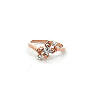 Rose Gold Floral Diamond Ring with Cluster Stone Design