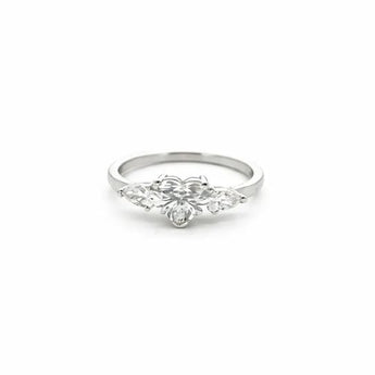 1.36 Carat Radiant Cut Three-Stone Diamond Ring in White Gold
