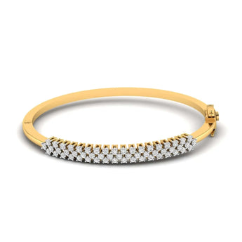 1.10 Carat Diamond Gold Bangle - Best Lab Grown Diamond.