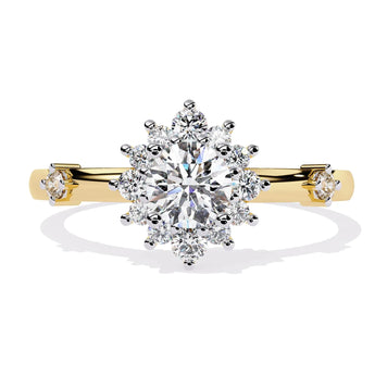 Buy Delicate Halo Diamond Engagement Ring from Ivana Jewels Best lab grown diamond jewellery brand