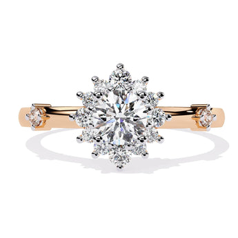 Buy Delicate Halo Diamond Engagement Ring from Ivana Jewels Best lab grown diamond jewellery brand
