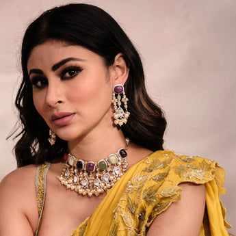 Designer Diamond Polki Choker Necklace - Ivana Jewels Best lab grown diamond jewellery brand