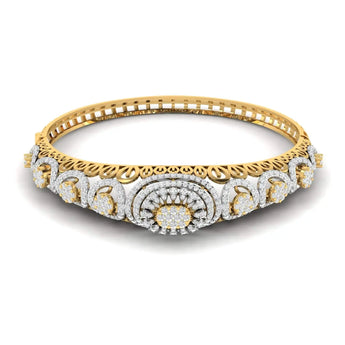 Buy 3 Carat Designer Gold Diamond Bangle Online from Ivana Jewels Best lab grown diamond jewellery brand