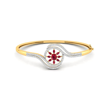 Buy 1 Carat Classic Ruby Diamond Bangle Online from Ivana Jewels Best lab grown diamond jewellery brand