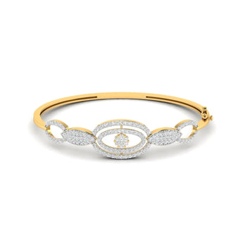 Buy 1 Carat Accent Oval Diamond Bangle Online from Ivana Jewels Best lab grown diamond jewellery brand
