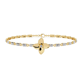 Buy Floral Chain Link Diamond Bracelet from Ivana Jewels Best lab grown diamond jewellery brand