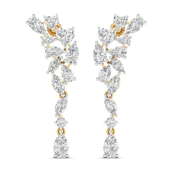 Buy 2 Carat Cluster Cascade Diamond Dangler Earring from Ivana Jewels Best lab grown diamond jewellery brand