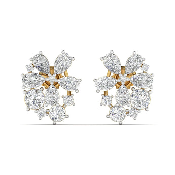 Diamond Cluster Stud Earrings Best lab grown diamond jewellery brand