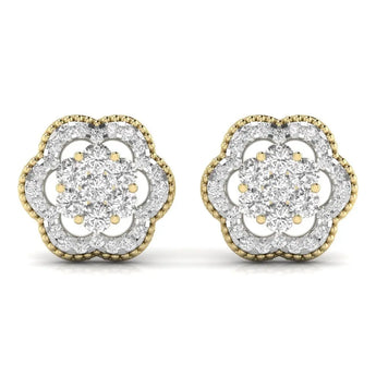 Buy Twisted Floral Diamond Stud Earring from Ivana Jewels Best lab grown diamond jewellery brand