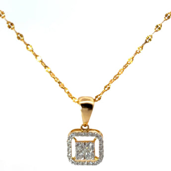 Shop Yellow Gold Solitaire Diamond Pendant Online | Ivana Jewels Best lab grown diamond jewellery brand