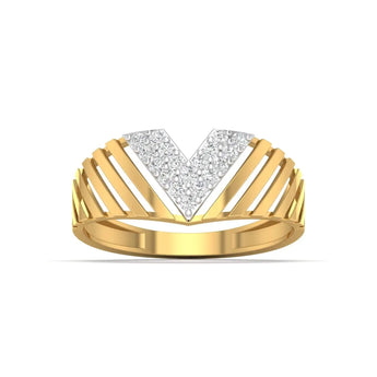 Diamond V Ring Rose Gold - Best Lab Grown Diamond.