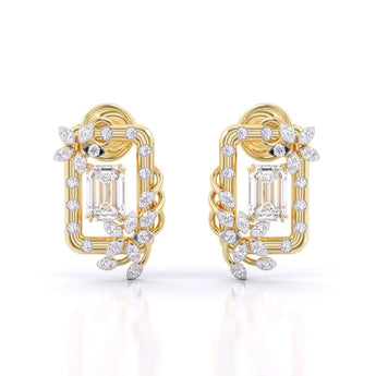 Buy Cluster Stud Diamond Hoop Earring from Ivana Jewels Best lab grown diamond jewellery brand