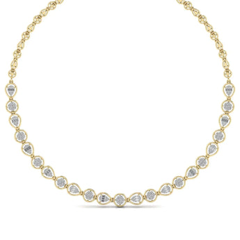 Buy Gem Stone and Diamond Minimalist Necklace at Ivana Jewels Best lab grown diamond jewellery brand