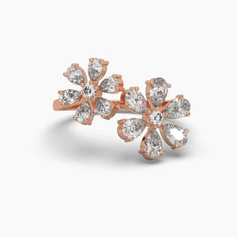 Buy Double Bloom Diamond Cocktail Ring at Ivana Jewels Best lab grown diamond jewellery brand