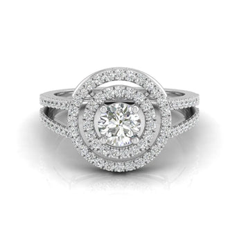 Buy Double Halo Gold Diamond Engagement Ring from Ivana Jewels Best lab grown diamond jewellery brand
