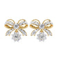 Dainty Bow and Crystal Earrings