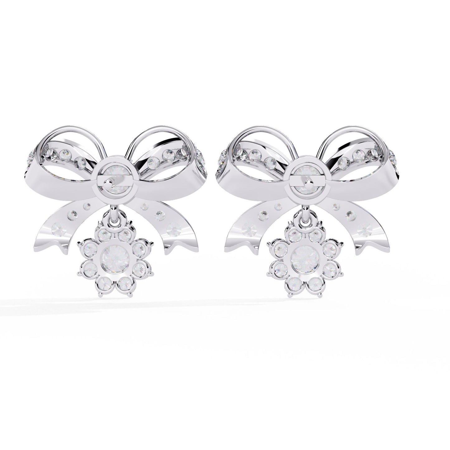 Dainty Bow and Crystal Earrings