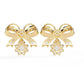 Dainty Bow and Crystal Earrings