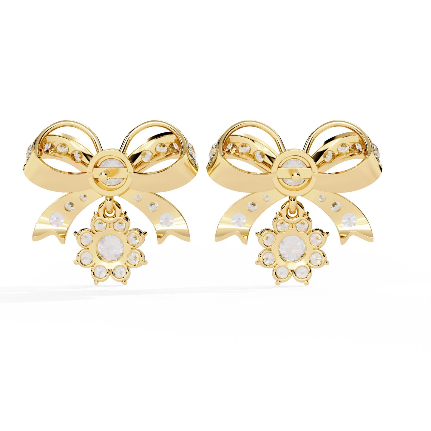 Dainty Bow and Crystal Earrings