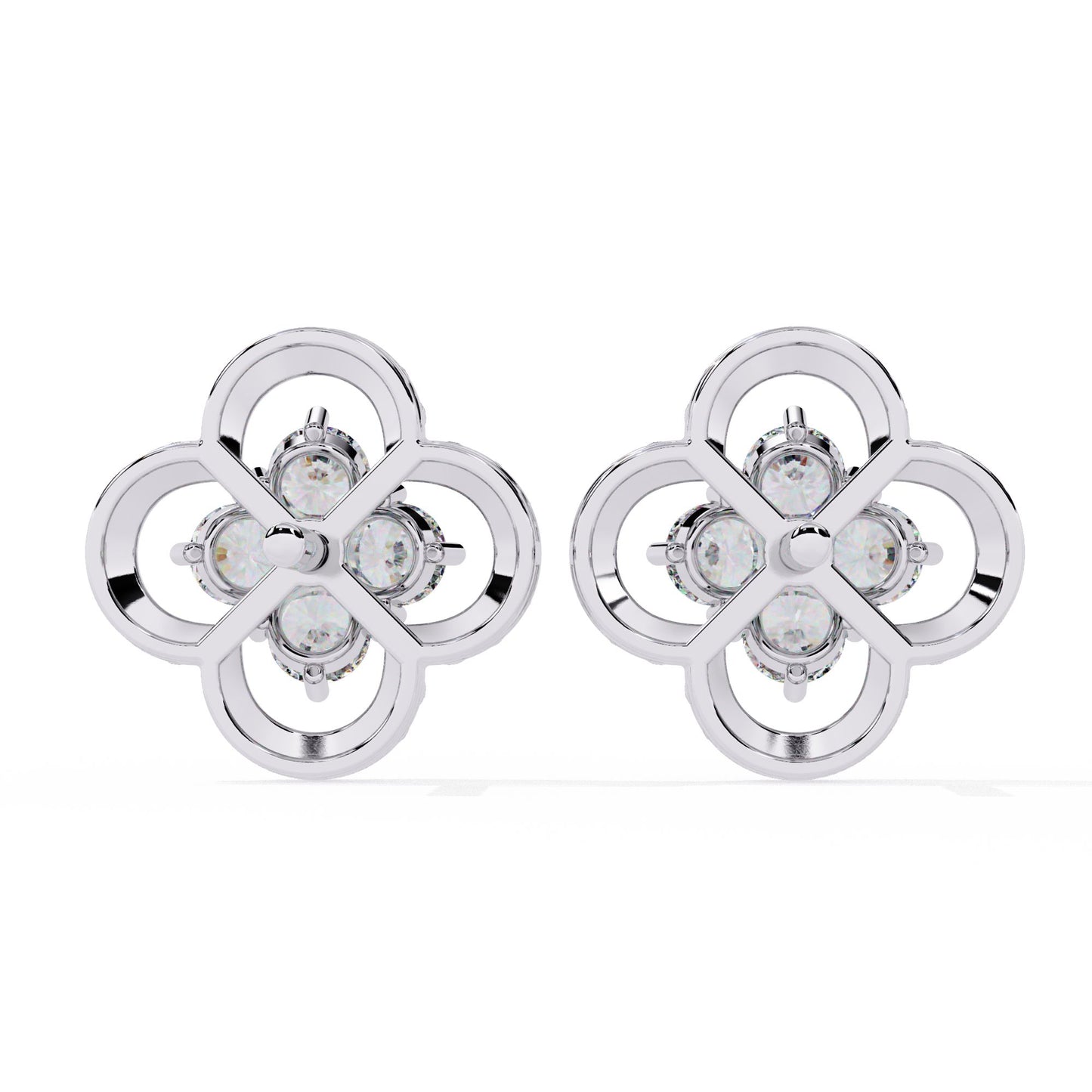 Four-Stone Clover Diamond Earrings