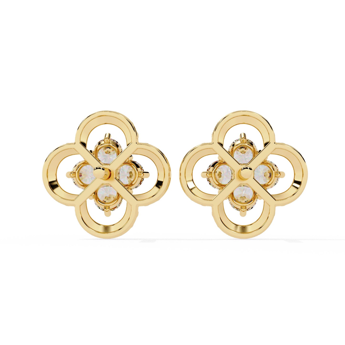 Four-Stone Clover Diamond Earrings