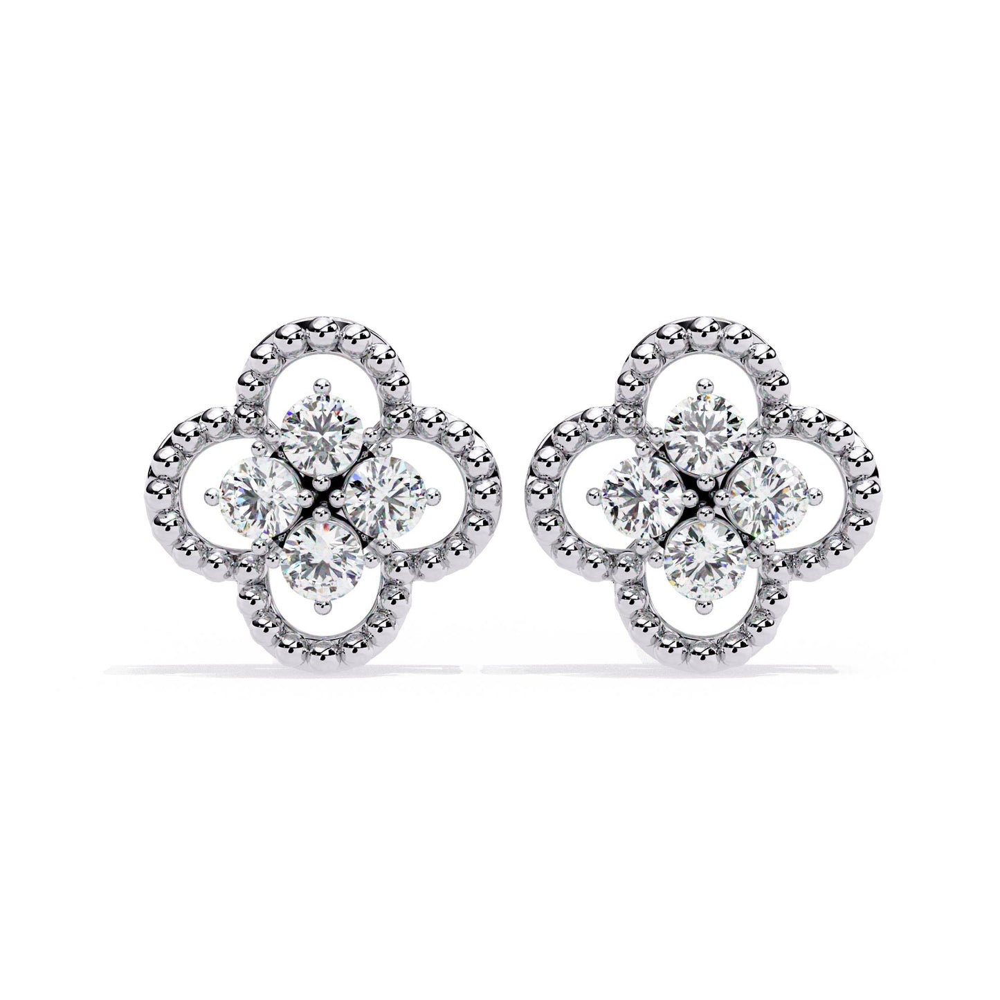 Four-Stone Clover Diamond Earrings