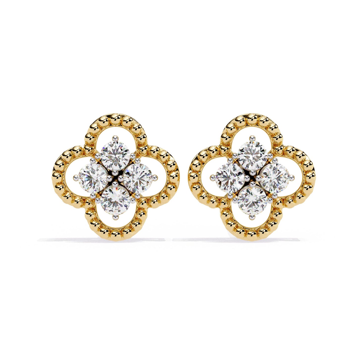 Four-Stone Clover Diamond Earrings