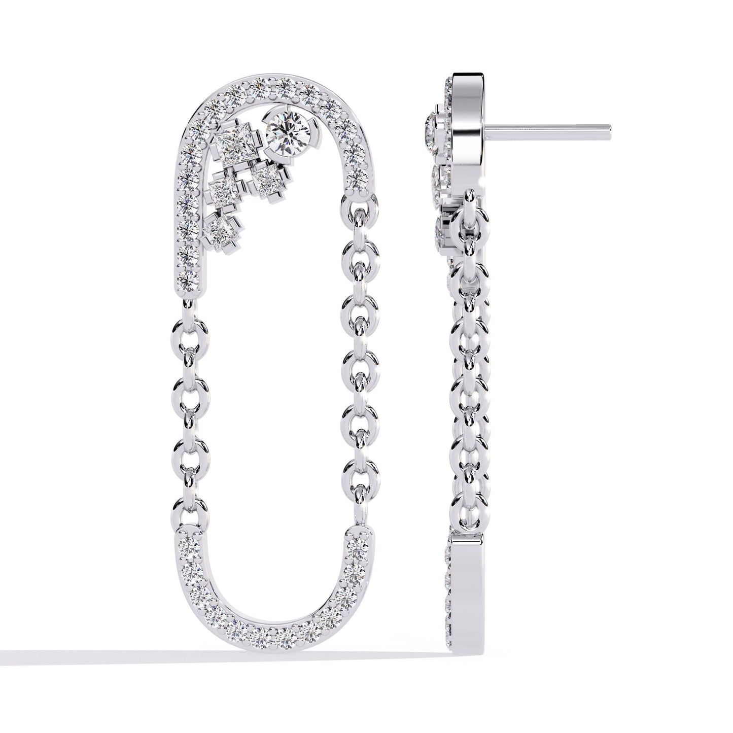 Classic Diamond  U-Hoop Earrings