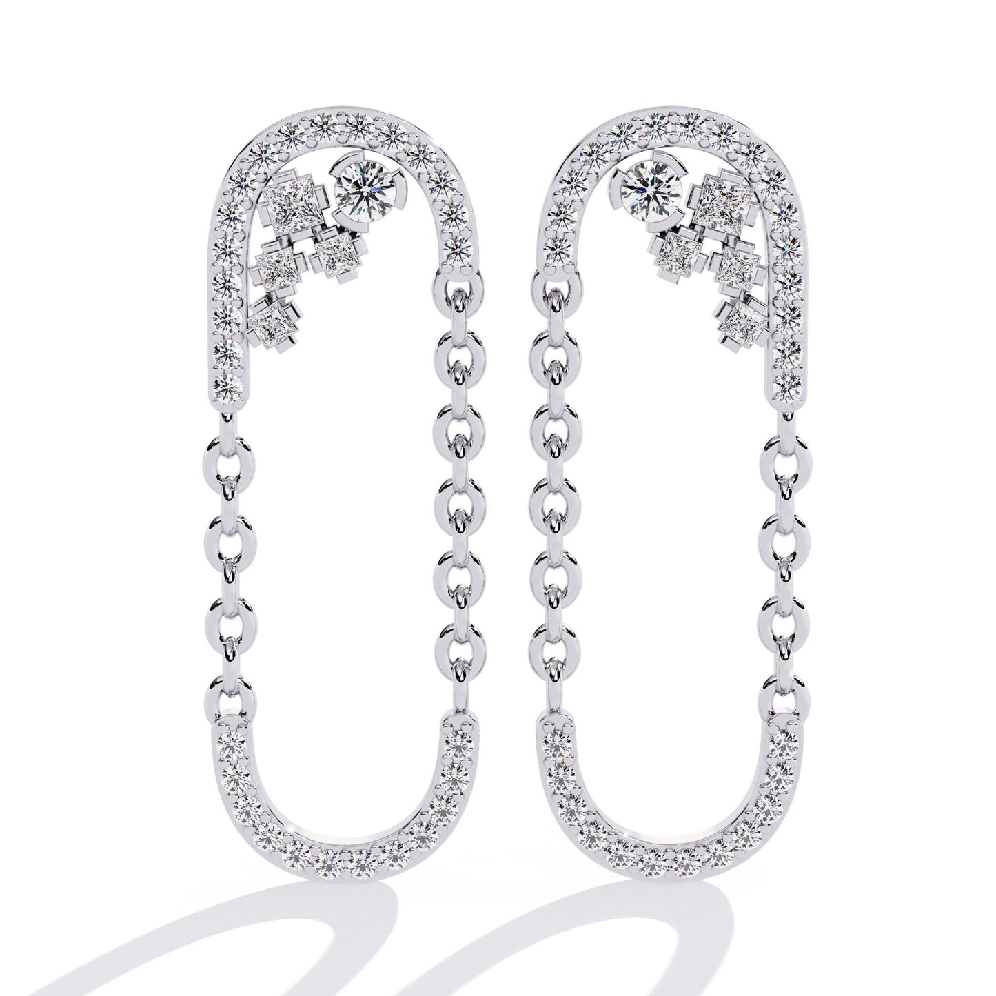 Classic Diamond  U-Hoop Earrings