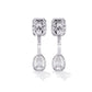 Emerald Cut and Pear Diamond Earrings