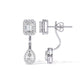 Emerald Cut and Pear Diamond Earrings