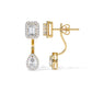 Emerald Cut and Pear Diamond Earrings