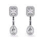 Emerald Cut and Pear Diamond Earrings