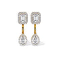 Emerald Cut and Pear Diamond Earrings