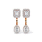 Emerald Cut and Pear Diamond Earrings