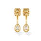 Emerald Cut and Pear Diamond Earrings